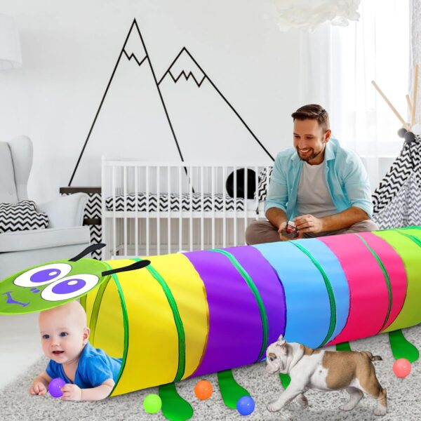 Túnel de juego para niños pequeños de 1 a 3 años, juguetes para niñas de 1, 2, 3, 4 años, regalo de cumpleaños, juguetes de túnel de gateo de 6 pies, juguetes para interiores y exteriores para niños