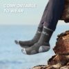 innotree 3 Pack Men's Merino Wool Hiking Socks, Micro Crew Cushioned Hiking Walking Socks Moisture Wicking Trekking Socks