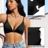 WOWENY Brasier push up con cierre frontal para mujer, sin varillas, brasier acolchado sin costuras, corte bajo, cuello en V, ligero