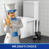 MR.SIGA Combo de émbolo de inodoro y cepillo para limpieza de baño, negro, 2 juegos
