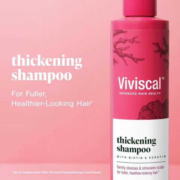 Viviscal Champú espesante, formulado con biotina y queratina, fortificado con colágeno marino y extracto de algas, fortalece y reduce la rotura, cabello de aspecto más saludable 8.5 fl oz (8.45 fl.