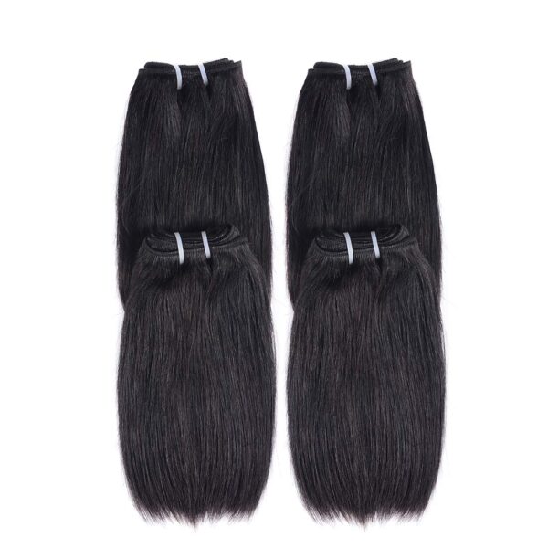 Liang Dian Manojos de cabello humano corto de 10 pulgadas, color natural, 4 manojos de cabello virgen brasileño 12A, cabello humano lacio 100% sin procesar (10, 10, 10, 10, 10 pulgadas)