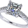 NANA Jewels Anillo de compromiso con solitario con catedral Asscher de 2.00 quilates con circonita pura brillante-plata de 10 quilates o oro de 14 k