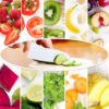 Juego de 4 cuchillos para niños, cuchillo de cocina para niños con cortador arrugado, bordes dentados, cuchillo de chef de plástico para cocinar y cortar pan de frutas