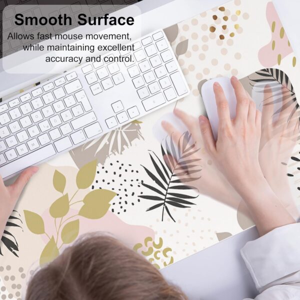 QIYI Alfombrilla de mouse grande con patrón exótico para escritorio, decoración de oficina para mujeres y niñas, accesorios de escritorio, alfombrilla de mouse impermeable de piel sintética, tapete de