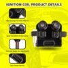 Juego de 1 bobinas de encendido UF566 22433-AA500 y 4 bujías de iridio con juego de cables compatibles con Subaru Outback Forester Impreza Legacy Saab 9-2X - H4 2.5L