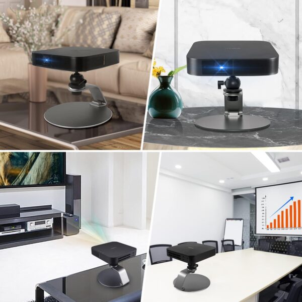 Soporte de proyector móvil con cabezal de bola de 1.496 in inclinable ajustable, soporte de proyector de escritorio portátil para proyectores de 0.138 in de información, oficina en casa y al