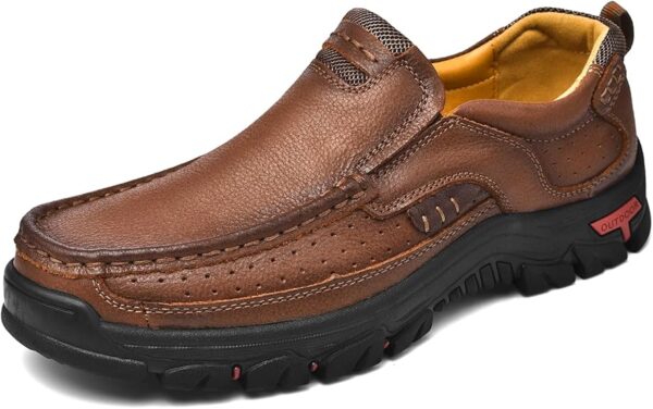 Zapatos casuales de cuero para hombre, mocasines para caminar, para trabajo, oficina, vestido al aire libre