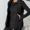 Zeagoo Chaleco acolchado para mujer, ligero, cuello alto, sin mangas, cálido, con cremallera, acolchado, con bolsillos, tallas S-XXL