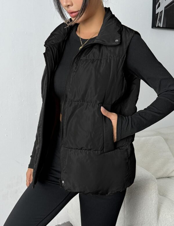 Zeagoo Chaleco acolchado para mujer, ligero, cuello alto, sin mangas, cálido, con cremallera, acolchado, con bolsillos, tallas S-XXL