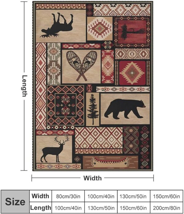 Manta rústica de franela de oso, estilo vintage, estilo campestre, cabaña, montaña, granja, para sofá, silla y cama, 30 x 40 pulgadas