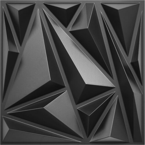 STICKGOO Paquete de 33 paneles de pared 3D para decoración de pared interior, diseño de diamante negro, decoración de pared decorativa de 12 x 12 pulgadas, paneles de pared modernos para sala de