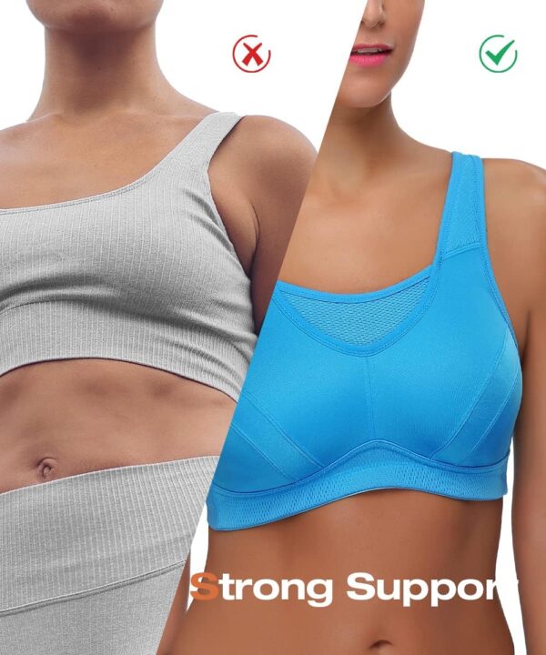 Wingslove Sujetador deportivo de alto impacto para mujer, cobertura completa, sin varillas, sin relleno, para entrenamiento, talla grande