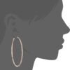 GUESS Pendientes de aro grandes de oro rosa con corte de diamante "básico", Metal