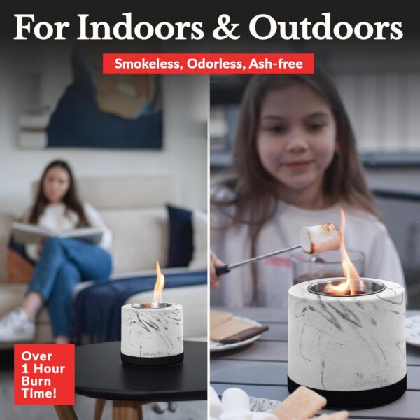 Kit para hacer fogatas de mesa – Hormigón para exteriores e interiores, fogata de mesa, pequeña chimenea portátil para interiores