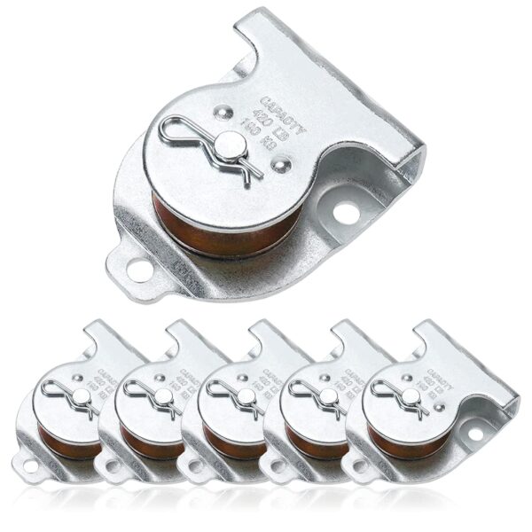 Polea de montaje en techo de 1-1/2 pulgadas, polea de techo para cable o cuerda de 3/8 pulgadas, paquete de 6