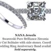 NANA Jewels Anillo de compromiso con solitario con catedral Asscher de 2.00 quilates con circonita pura brillante-plata de 10 quilates o oro de 14 k