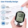 Metene TD-4116 Kit de monitor de glucosa en sangre, 100 tiras de glucómetro, 100 lancetas, 1 monitor de azúcar en sangre, kit de prueba de azúcar en sangre con solución de control, dispositivo de