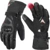 Guantes para moto, invierno, para hombres y mujeres, impermeables. Talla L
