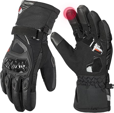 Guantes para moto, invierno, para hombres y mujeres, impermeables. Talla L