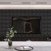 STICKGOO Paquete de 33 paneles de pared 3D para decoración de pared interior, diseño de diamante negro, decoración de pared decorativa de 12 x 12 pulgadas, paneles de pared modernos para sala de