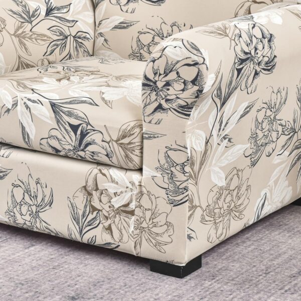 FORCHEER Fundas para sillón de 2 piezas con estampado de flores con 1 cojín separado, funda lavable con parte inferior elástica para sala de estar (Sillón, estilos 4)