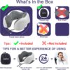 NapFun - Almohada de cuello para viajes, mejorada para viajar por avión 100% espuma viscoelástica para dormir y descansar durante los vuelos, accesorios portátiles para el avión en gris claro