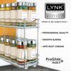 LYNK PROFESSIONAL® - Organizador extraíble de especias para armario, 4-1/4 pulgadas de ancho, estante deslizante, organizador de especias, 2 niveles, cromado
