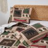Hailea Juego de ropa de cama rústica con estampado de animales, acogedor y clásico, ligero, reversible, alce, oso, cubrecama para todas las estaciones, decoración de ropa de cama de bosque de campo (tamaño queen)