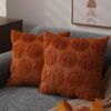 DFXSZ PTK012A16 - Juego de 2 fundas de almohada de otoño de 16 x 16 pulgadas, fundas de almohada de calabaza óxido de otoño, fundas de almohada de felpa suave de lana sintética para silla, sofá,