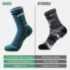 innotree 3 Pack Men's Merino Wool Hiking Socks, Micro Crew Cushioned Hiking Walking Socks Moisture Wicking Trekking Socks