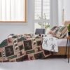 Hailea Juego de ropa de cama rústica con estampado de animales, acogedor y clásico, ligero, reversible, alce, oso, cubrecama para todas las estaciones, decoración de ropa de cama de bosque de campo (tamaño queen)