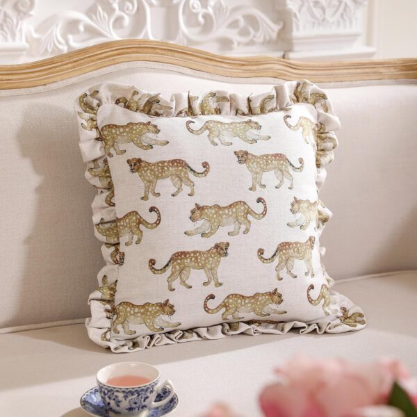 patdrea Fundas de almohada de diseño para sofá de 18 x 18 pulgadas, fundas de almohada de lino vintage con patrón de guepardo y colgante de lujo, fundas de almohada decorativas de granja para cama,