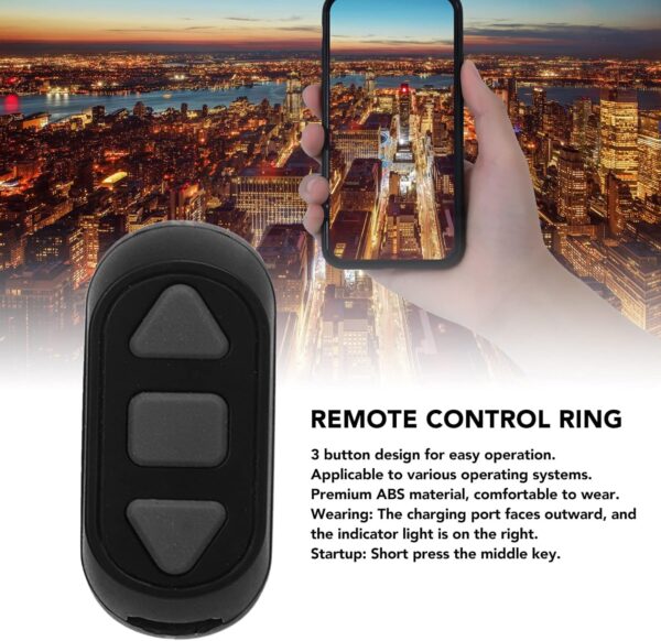 Aplicación Kindle Control remoto Bluetooth Turner TikTok Anillo de desplazamiento remoto clicker Novela Watch TV Turn Page Click Like Selfie Device ZL 03 (negro)