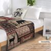 Manta rústica de franela de oso, estilo vintage, estilo campestre, cabaña, montaña, granja, para sofá, silla y cama, 30 x 40 pulgadas