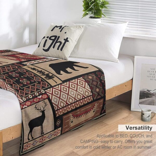 Manta rústica de franela de oso, estilo vintage, estilo campestre, cabaña, montaña, granja, para sofá, silla y cama, 30 x 40 pulgadas