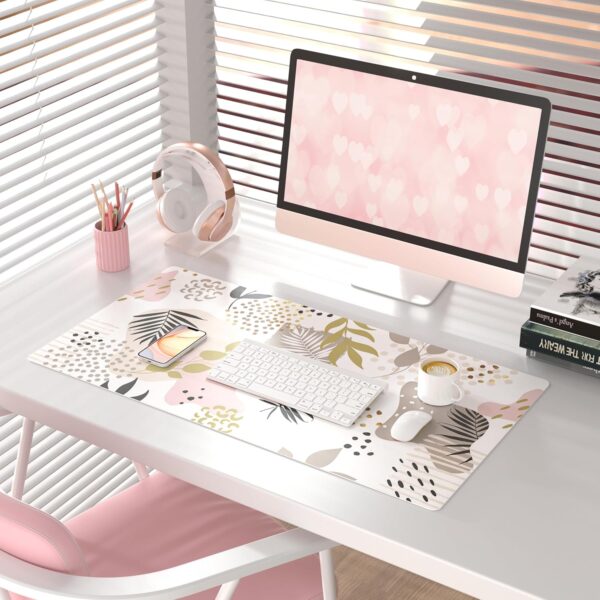 QIYI Alfombrilla de mouse grande con patrón exótico para escritorio, decoración de oficina para mujeres y niñas, accesorios de escritorio, alfombrilla de mouse impermeable de piel sintética, tapete de