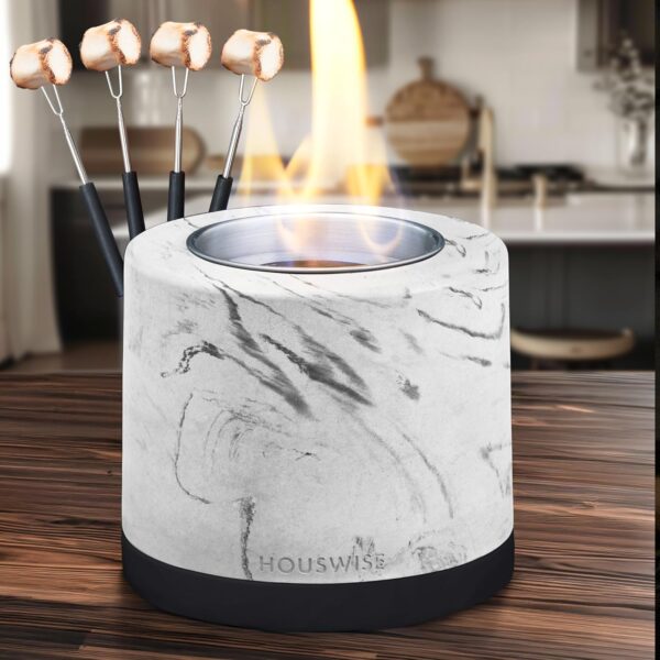 Kit para hacer fogatas de mesa – Hormigón para exteriores e interiores, fogata de mesa, pequeña chimenea portátil para interiores