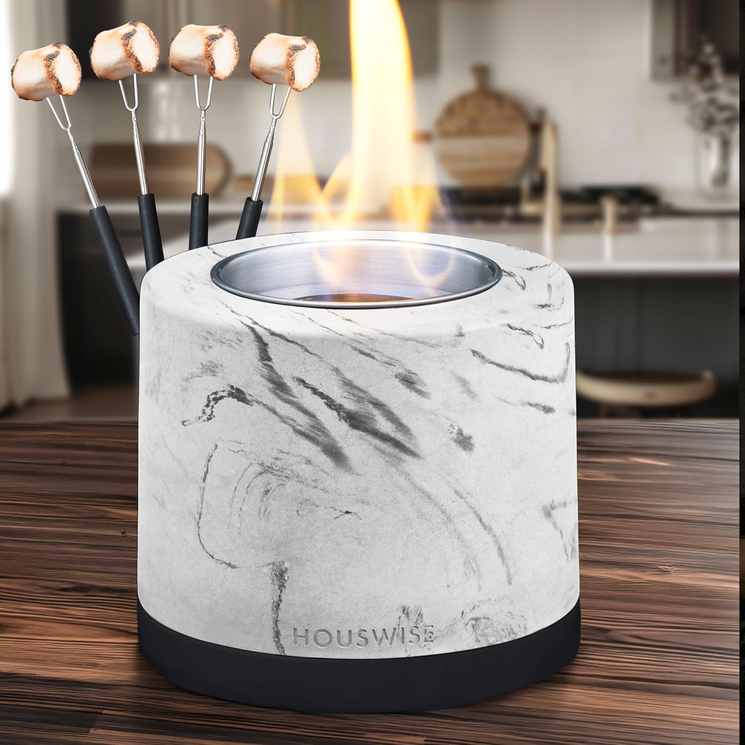 Kit para hacer fogatas de mesa – Hormigón para exteriores e interiores, fogata de mesa, pequeña chimenea portátil para interiores