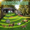 Repelente ultrasónico de animales para exteriores, repelente solar de animales con detección de movimiento, disuasorio de gatos, dispositivo repelente de ciervos al aire libre, repelente de coyote,