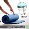 Gaiam Essentials Tapete de yoga grueso para acondicionamiento físico y ejercicio, con correa de transporte fácil de ajustar, 72 pulgadas de largo x 24 pulgadas de ancho x 2/5 pulgadas de grosor