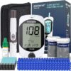 Metene TD-4116 Kit de monitor de glucosa en sangre, 100 tiras de glucómetro, 100 lancetas, 1 monitor de azúcar en sangre, kit de prueba de azúcar en sangre con solución de control, dispositivo de