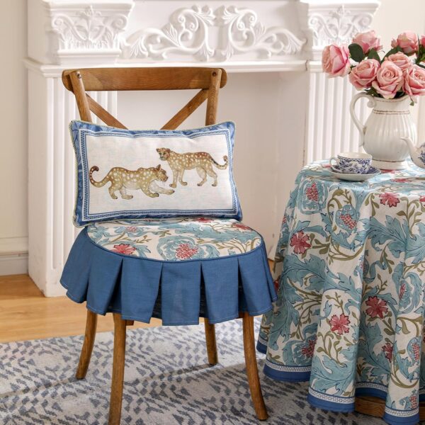 patdrea Juego de 2 fundas de almohada de diseño para sofá de 18 x 18 pulgadas, fundas de almohada de lino vintage con patrón de guepardo y volantes de lujo, fundas de almohada decorativas de granja