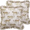 patdrea Fundas de almohada de diseño para sofá de 18 x 18 pulgadas, fundas de almohada de lino vintage con patrón de guepardo y colgante de lujo, fundas de almohada decorativas de granja para cama,