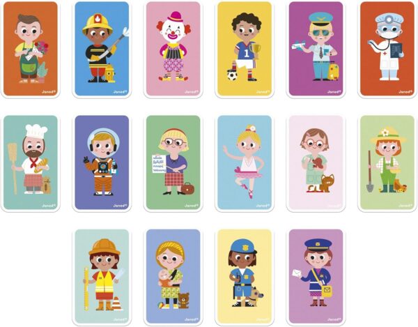 Janod - Magnéti'Book Métiers - Juego educativo magnético 48 imanes + 16 tarjetas modelo - Juguete infantil de cartón FSC - a partir de 3 años, J02597