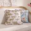 patdrea Fundas de almohada de diseño para sofá de 18 x 18 pulgadas, fundas de almohada de lino vintage con patrón de guepardo y colgante de lujo, fundas de almohada decorativas de granja para cama,