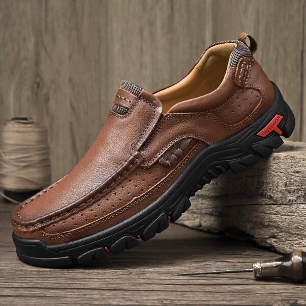 Zapatos casuales de cuero para hombre, mocasines para caminar, para trabajo, oficina, vestido al aire libre