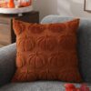 DFXSZ PTK012A16 - Juego de 2 fundas de almohada de otoño de 16 x 16 pulgadas, fundas de almohada de calabaza óxido de otoño, fundas de almohada de felpa suave de lana sintética para silla, sofá,