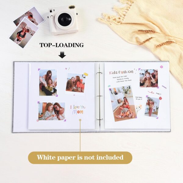 Mublalbum Álbum de fotos DIY de 10 x 10 pulgadas con 20 fundas de plástico, 40 páginas, cubierta de lino, carpeta de 3 anillos para boda, bebé, familia y proyectos de bricolaje (azul)