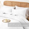 Juego de ropa de cama tamaño Queen, juego de edredón ultrasónico blanco de microfibra reversible, ligero, suave, moderno, geométrico, para todas las estaciones (1 edredón, 2 fundas de